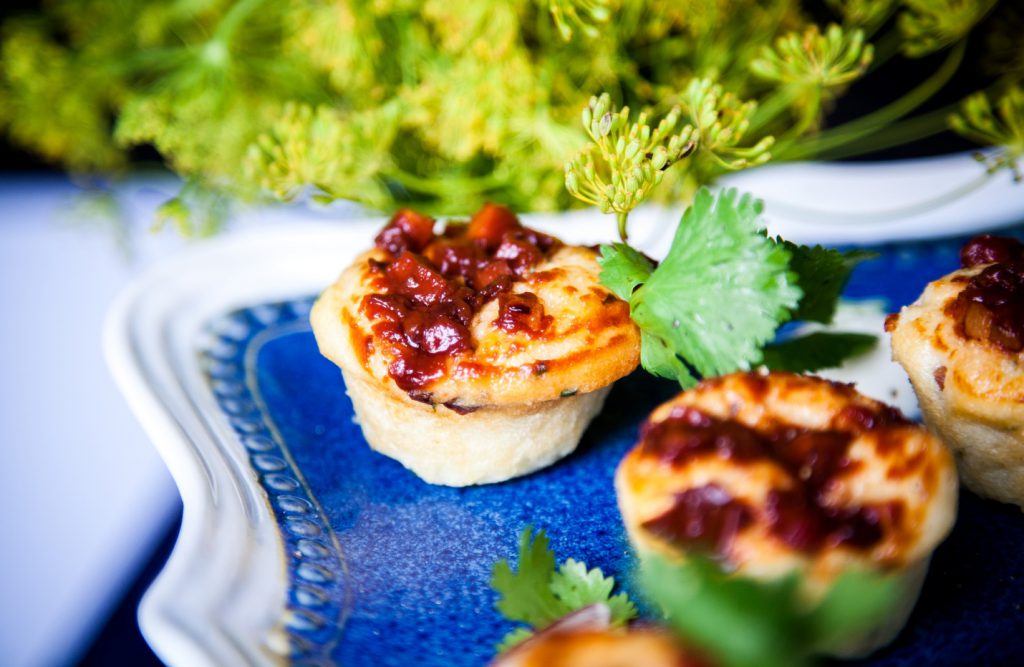 Adobo and maple bacon stuffed cornbread