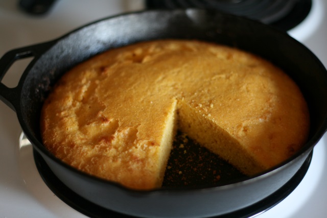 Grandma's classic corn bread skillet with jalapenos and cheddar