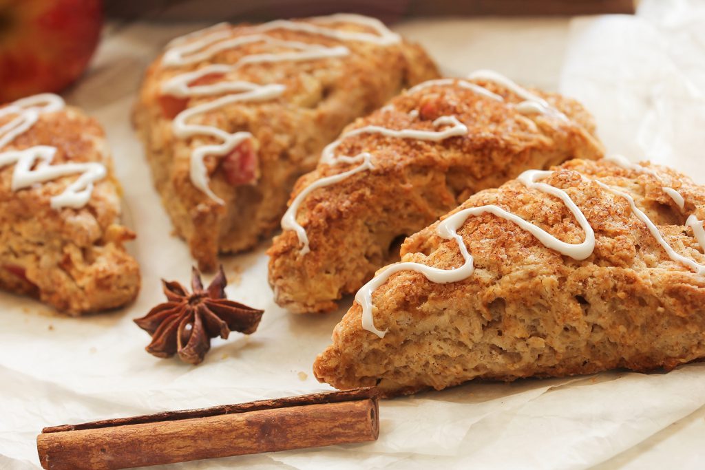 Apple toffee cornmeal scones