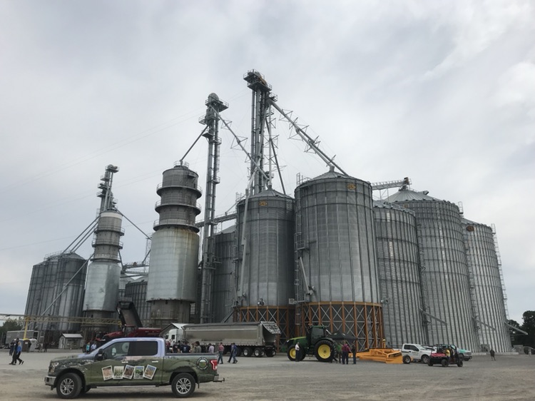 large grain elevator used for storing grain 