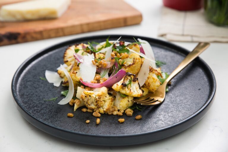Roasted cauliflower and toasted barley salad Good in Every Grain
